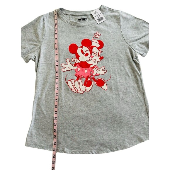 Disney Mickey & Minnie Mouse Sweet Love Graphic Tee Gray Women Medium NWT - Picture 7 of 11
